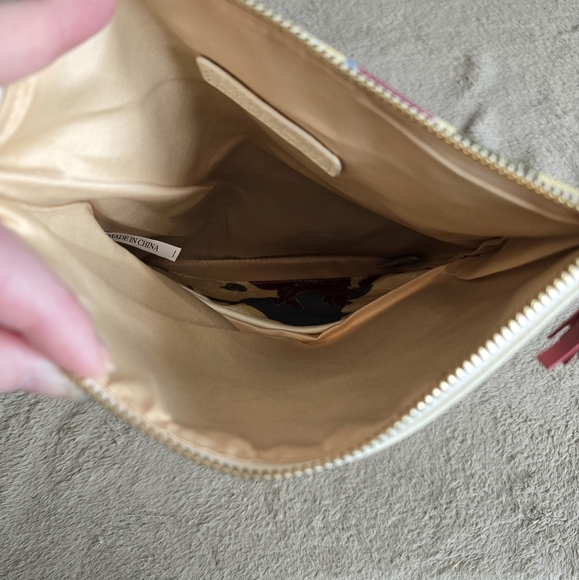 Anthropologie Rachel Pally Bloom Floral Canvas Zip Tassel Folded Clutch Handbag - Picture 9 of 10